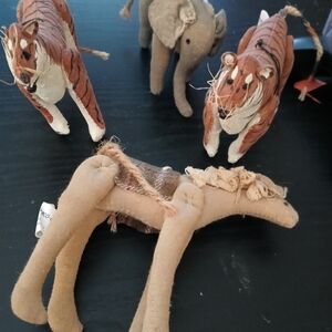 Creative Co-Op Plush Animal Set - Brown and Tan